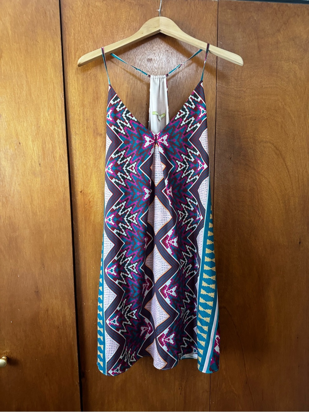 Gianni Bini Multicolor Printed Spaghetti Strap One-Piece - Teal, Pink, Purple